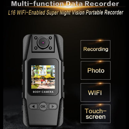 L16 WiFi With Infrared Night Vision Portable Outdoor Recorder HD Magnetic Clip-On Sports Camera, L16