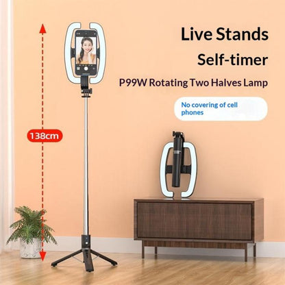 P99W For Live Streaming Selfie Stick Ring Light Phone Tripod Stand Remote Control Beauty Fill Light, P99W