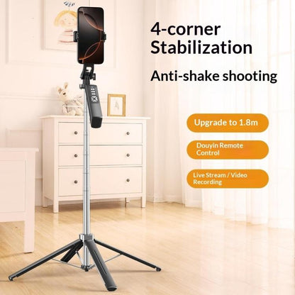 P18TK Anti-Shake Handheld Stabilizer 1.8m Extendable 4-leg Tripod Bluetooth Selfie Stick, P18TK