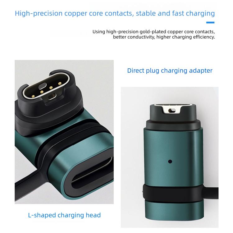 For Garmin Series Smart Watch Anti-Loss Lanyard Charging Metal Adapter, Straight-End Style, Curved-End Style