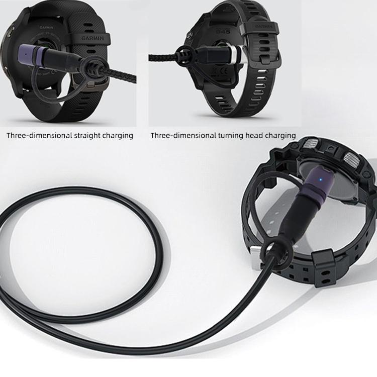 For Garmin Series Smart Watch Anti-Loss Lanyard Charging Metal Adapter, Straight-End Style, Curved-End Style