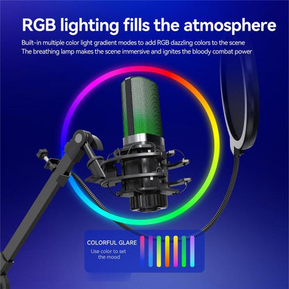 YANMAI X3R For Live Streaming / Recording RGB Lighting Desktop Noise Reduction Capacitor Microphone