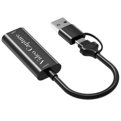 HU-02A Live Streaming Adapter Cable HDMI to USB / Type-C 2 in 1 Video Capture Card, HU-02A