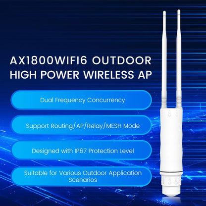 HW1800Y IP67 Waterproof Outdoor AP Repeater WiFi 6 AX1800 2.4 / 5.8G Dual Band MESH Router, US Plug, EU Plug, UK Plug, AU Plug