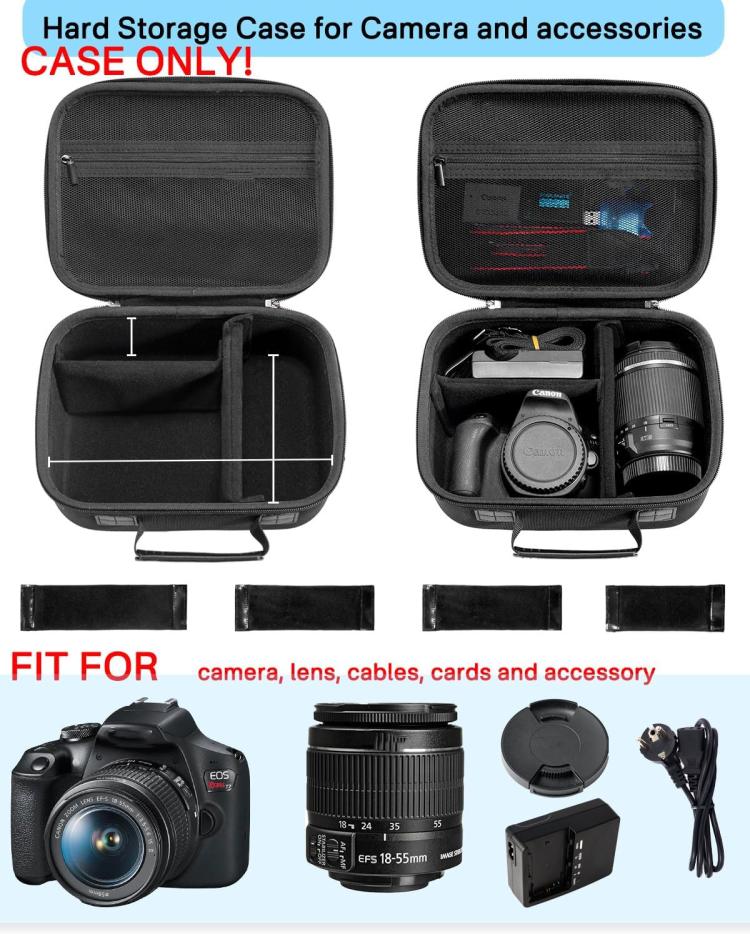 Travel Carrying Storage Protective Bag for Canon EOS Rebel T7 / R50 / R6 Mark II/  R100 / R50 V /T6 / R8 / R10 / R5 Mark II / RP / R7 / 5D Mark IV / SL3 / T100 DSLR SLR Camera