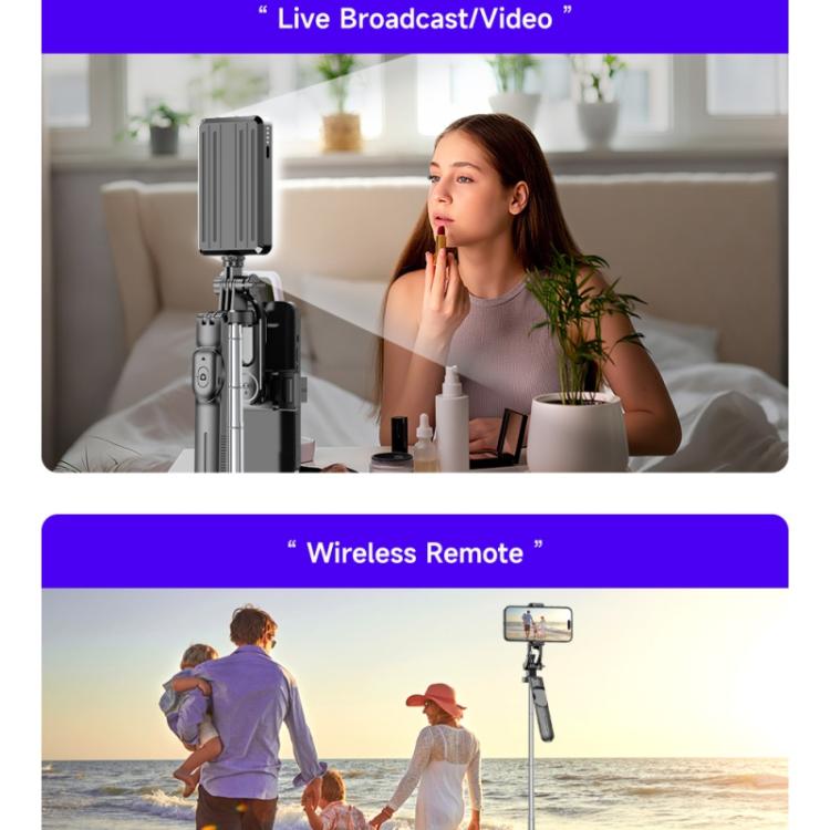 F05 For Photography Vlogging Remote Control Phone Holder Extendable Selfie Stick Tripod Stand, F05