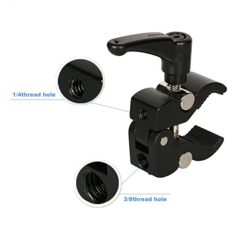 Z039 Photography Clamp 1/4 and 3/8 Thread Crab Pliers Clip For DSLR Cameras