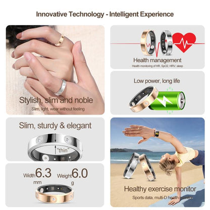 HR01 SIZE 10 Smart Ring, Support Heart Rate / Blood Oxygen / Sleep Monitoring / Female Menstrual Cycle, SIZE 10