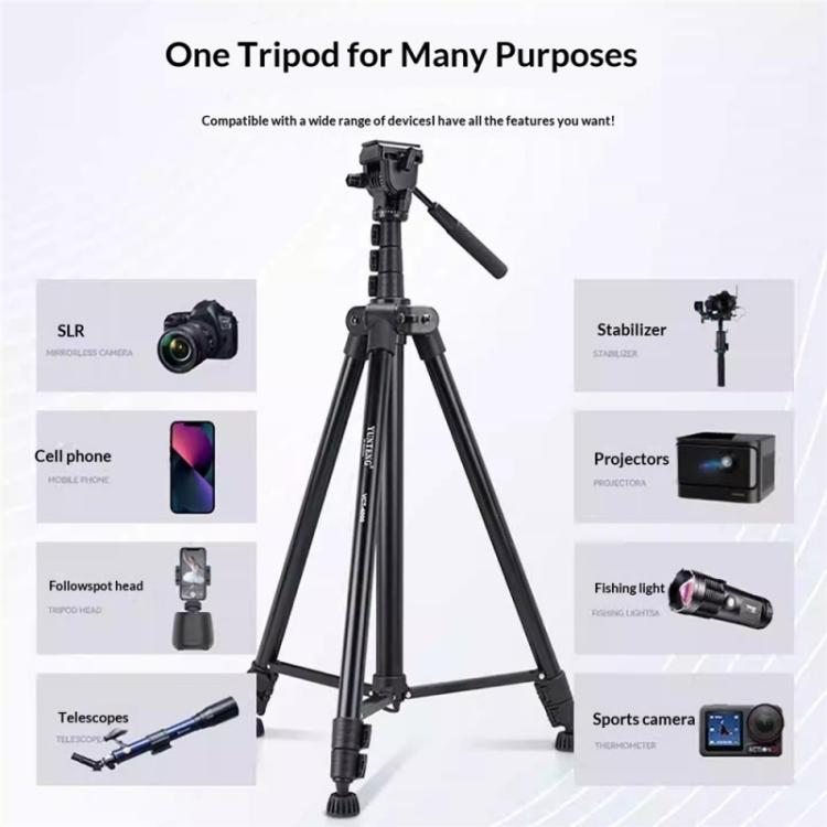YUNTENG VCT-4000 For DSLR Phone Video 400cm Extended Professional Camera Tripod, VCT-4000