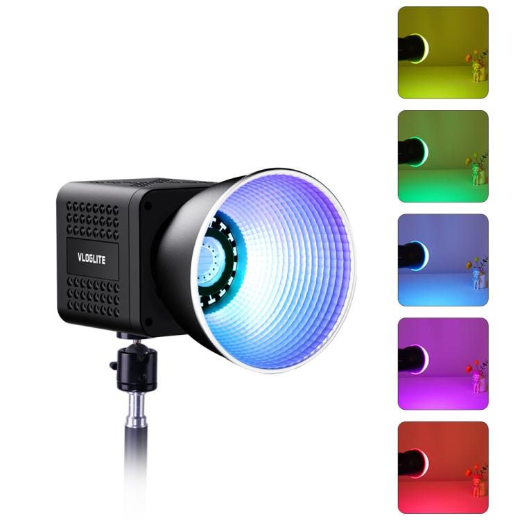 VLOGLITE P40RGB Photography 40W COB RGB Video Light 20 Effects Modes Studio Video Lamp, P40RGB