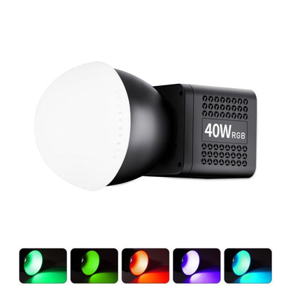 VLOGLITE P40RGB Photography 40W COB RGB Video Light 20 Effects Modes Studio Video Lamp, P40RGB