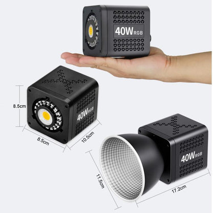 VLOGLITE P40RGB Photography 40W COB RGB Video Light 20 Effects Modes Studio Video Lamp, P40RGB