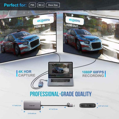 Lemorele AC02L 4K HDMI Capture Card 1080P 60FPS Ultra-Low Latency for Live Streaming, AC02L