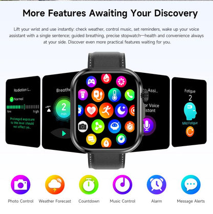 G47 1.83 inch HD Color Screen BT Calling Smart Watch Silicone Strap, Support Health Monitoring / HRV Function