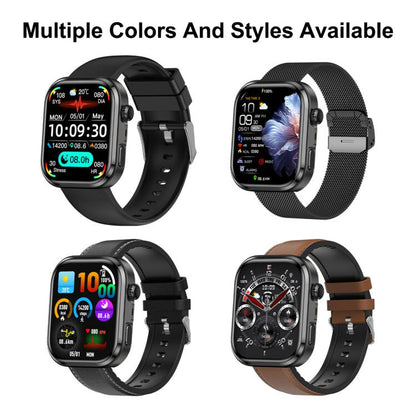 G47 1.83 inch HD Color Screen BT Calling Smart Watch Silicone Strap, Support Health Monitoring / HRV Function