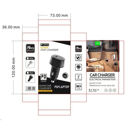 P01 PD45W Type-C / USB-C Buck Boost Car Charger, without Cable