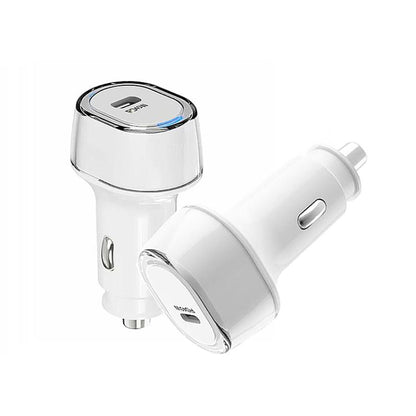 P01 PD45W Type-C / USB-C Buck Boost Car Charger with Type-C to 8 Pin and Type-C Data Cable, with Type-C to 8 Pin and Type-C Cable