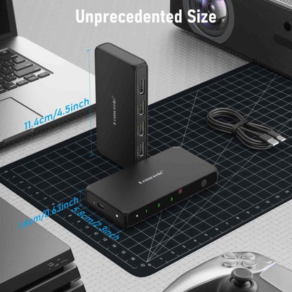 Lemorele G99 3 In 1 Out HDMI Switch 4K 60Hz HDR HDCP2.2 IR Remote Control HDMI Switcher