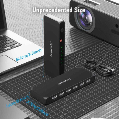 Lemorele G96 5 In 1 Out HDMI Switcher, 4K HD Video Switch with IR Remote For Gaming Consoles & Home Theater