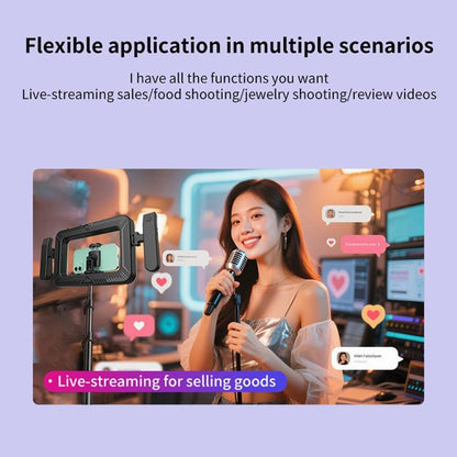 K03 Bluetooth Phone Remote Control Holder Handheld Ring Light 3 Color Temperature LED Fill Light