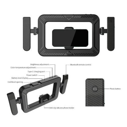 K03 Bluetooth Phone Remote Control Holder Handheld Ring Light 3 Color Temperature LED Fill Light