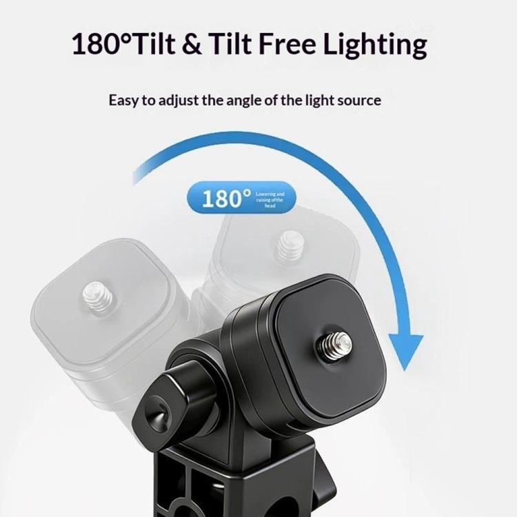 Y079 Camera Phone Fill Light 180 Degree Rotating Light Stand 1 / 4 Screw Cold Shoe Bracket