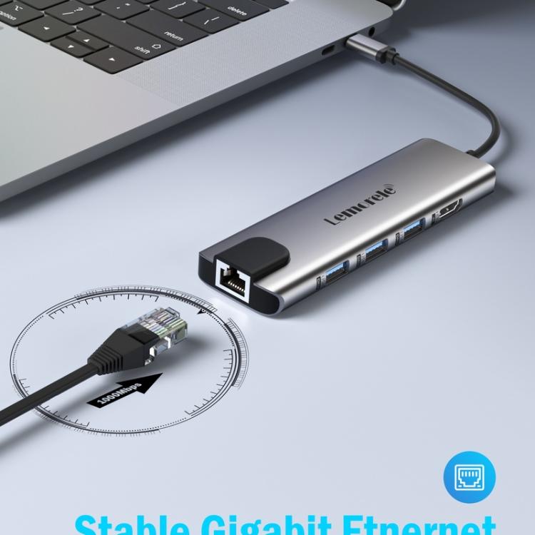 Lemorele TC39 9 in 1 Docking Station HDMI Ethernet 100W PD Laptop Connector