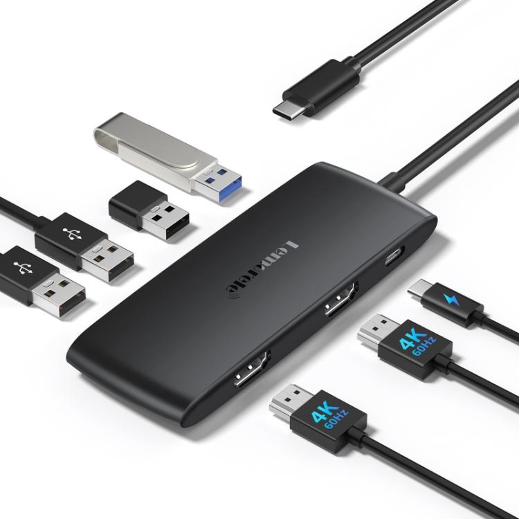 Lemorele TC510 7 in 1 Docking Station 4K Display High Speed 100W PD Portable Adapter