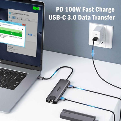 Lemorele TC44L 6 in 1 Docking Station 4K Visual Output Dual Card 100W PD Portable Connector