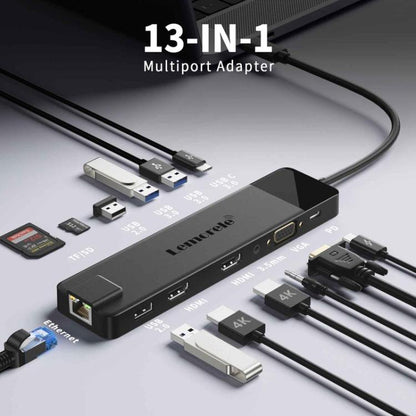 Lemorele TC100 13 in 1 Type-C Docking Station HDMI-compatible Gigabit PD Charging Adapter