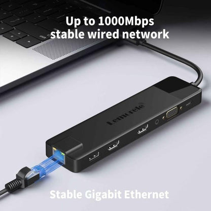 Lemorele TC100 13 in 1 Type-C Docking Station HDMI-compatible Gigabit PD Charging Adapter