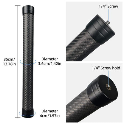 KE-36 For DJI RS3 / RS4 Gimbal Stabilizer 1 / 4 inch Screw Mount 35cm Carbon Fiber Extension Rod
