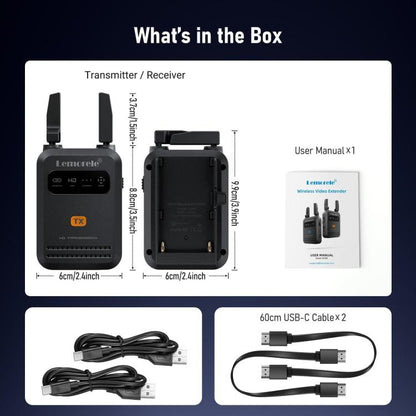Lemorele R5000 Wireless Video Transmitter 1 In 1 Loop Out 1TX To 4RX 1080P 200M HDMI-compatible Extender