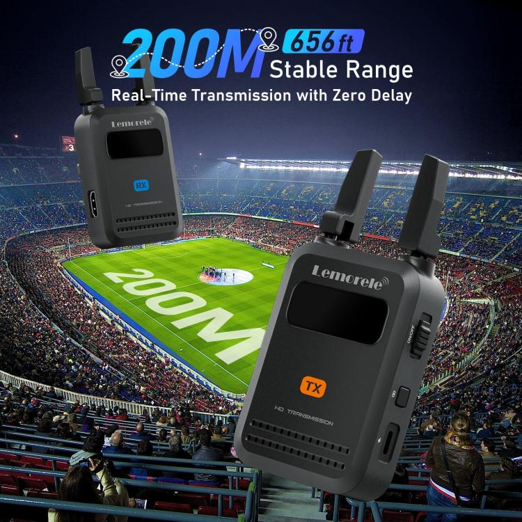 Lemorele R5000 Wireless Video Transmitter 1 In 1 Loop Out 1TX To 4RX 1080P 200M HDMI-compatible Extender