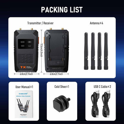 Lemorele R1100 Wireless Video Transmitter 1TX To 4RX 1080P 200M HDMI-compatible Loop Out Adapter