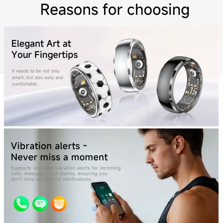 SY15 SIZE 10 Smart Ring, Supports Health Monitoring / Gesture Control