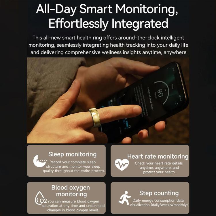 SY15 SIZE 10 Smart Ring, Supports Health Monitoring / Gesture Control