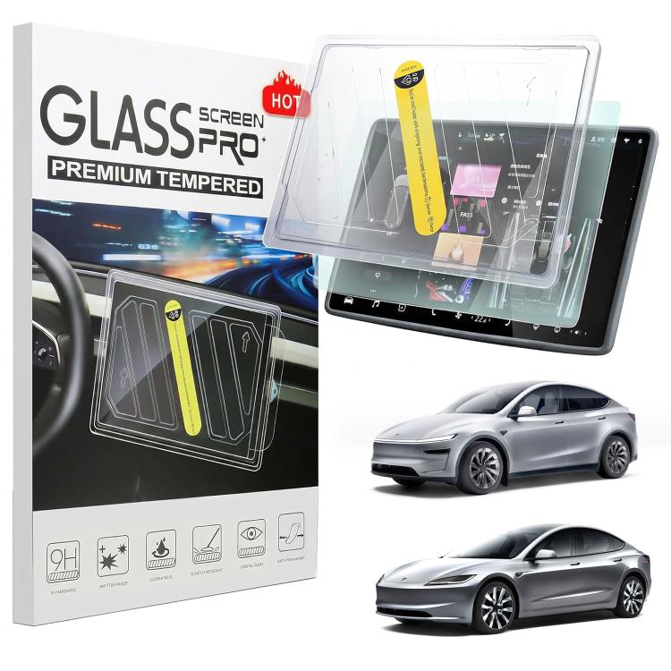 Easy Install Box Dust-Free Anti-Fingerprint Car Navigator HD Tempered Glass Film, For Tesla Model Y Refresh 2025, For Tesla Model 3 Refresh, For Tesla Model 3 / Y