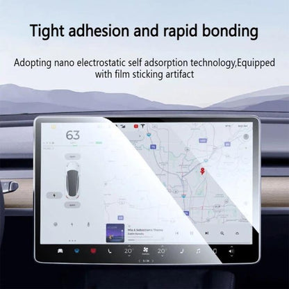 Easy Install Box Dust-Free Anti-Fingerprint Car Navigator HD Tempered Glass Film, For Tesla Model Y Refresh 2025, For Tesla Model 3 Refresh, For Tesla Model 3 / Y