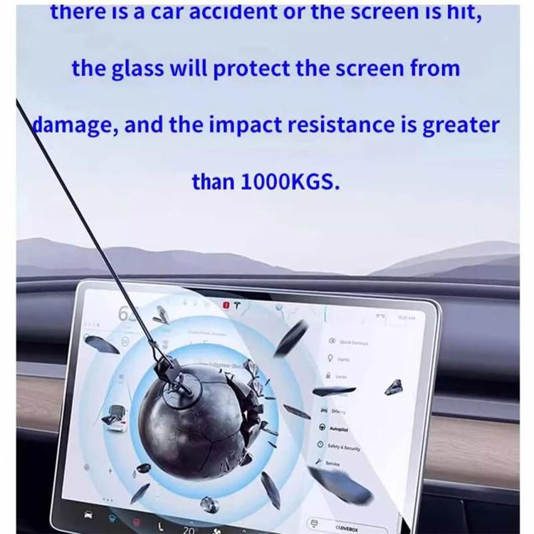 Easy Install Box Dust-Free Anti-Fingerprint Car Navigator HD Tempered Glass Film, For Tesla Model Y Refresh 2025, For Tesla Model 3 Refresh, For Tesla Model 3 / Y
