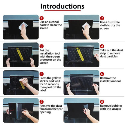 Easy Install Box Dust-Free Anti-Fingerprint Car Navigator HD Tempered Glass Film, For Tesla Model Y Refresh 2025, For Tesla Model 3 Refresh, For Tesla Model 3 / Y