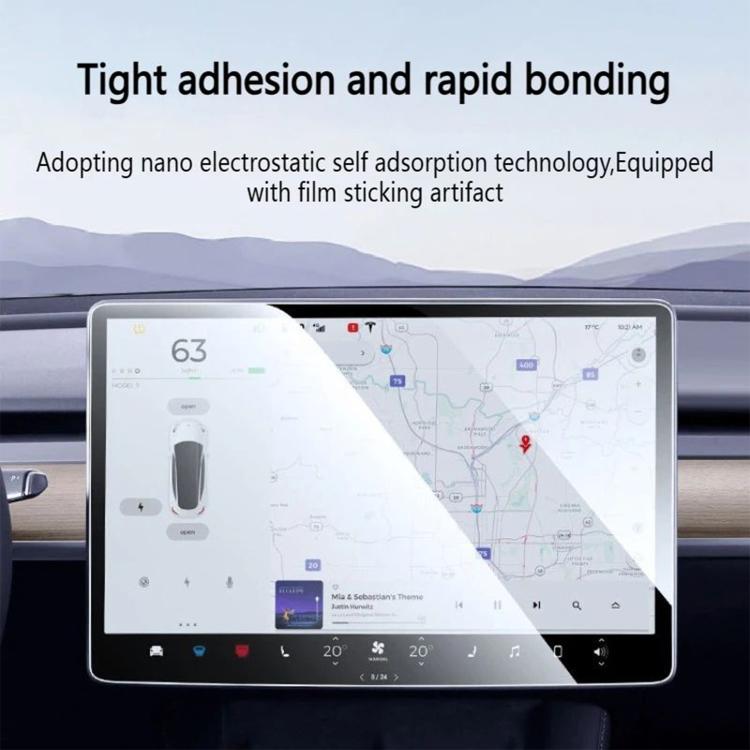 Easy Install Box Dust-Free Anti-Fingerprint Car Navigator Matte Tempered Glass Film, For Tesla Model Y Refresh 2025, For Tesla Model 3 Refresh, For Tesla Model 3 / Y