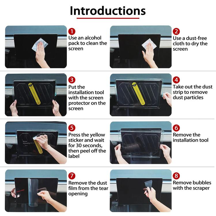 Easy Install Box Dust-Free Anti-Fingerprint Car Navigator Matte Tempered Glass Film, For Tesla Model Y Refresh 2025, For Tesla Model 3 Refresh, For Tesla Model 3 / Y