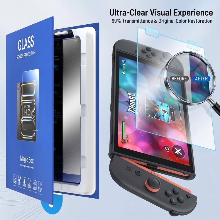 Book Box Dust-Free Chamber Purple Light Dust-Free Instant Game Console Tempered Glass Film, For Nintendo Switch 2
