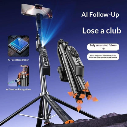 Q575TK Auto Pop-up Face Tracking Gesture Control Smart Gimbal Tripod AI Selfie Stick, Q575TK