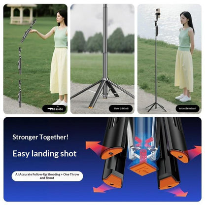Q575TK Auto Pop-up Face Tracking Gesture Control Smart Gimbal Tripod AI Selfie Stick, Q575TK