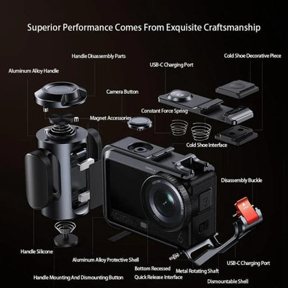 For DJI Osmo Action 6 DJ-6 Detachable Magnetic Camera Cage Frame Cover