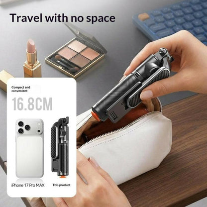 T01S For Live Streaming 3-in-1 Extendable Bluetooth Remote Phone Holder Stand Selfie Stick Tripod, T01S