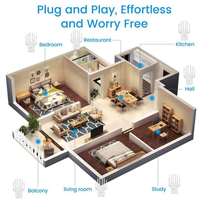 RE300LN Home Office 300Mbps WiFi Network Signal Booster, US Plug, EU Plug