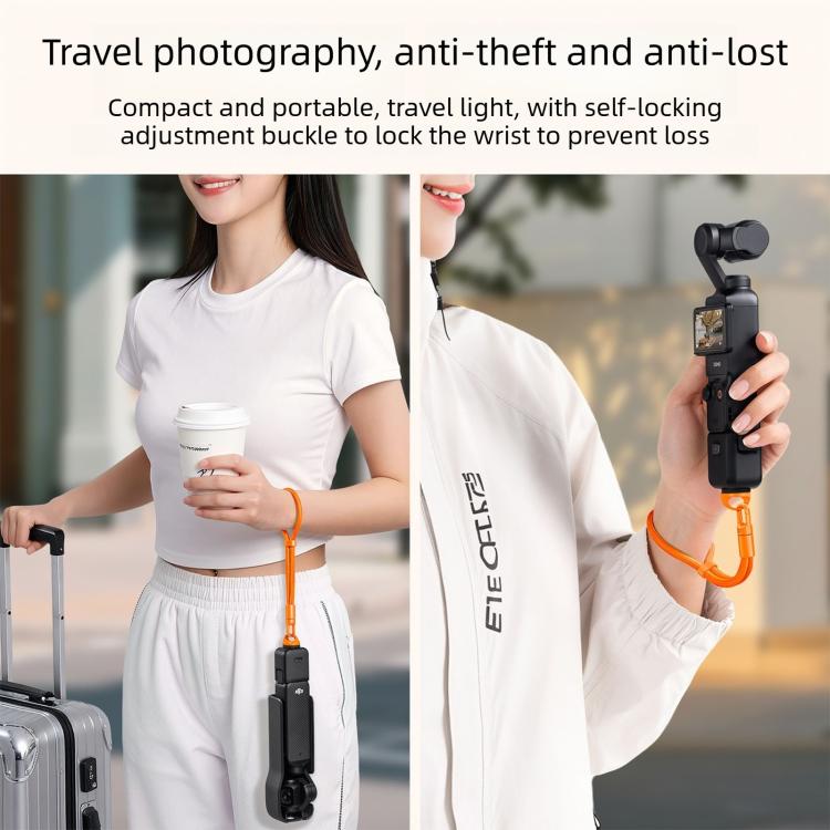 Anti-Loss Self-Locking Adjustable Camera Wrist Lanyard, For DJI Osmo Pocket 4 / 3